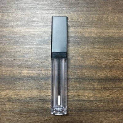 8-9ml square lipgloss tube tubes, PETG lip gloss container with black ring