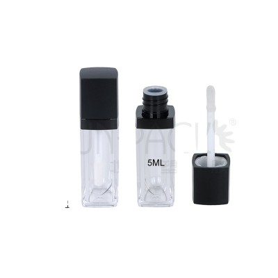 Custom Logo 5ml Empty Unique Square Lip Gloss Tube With Brush For Liquid